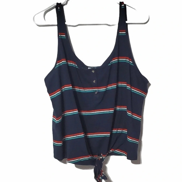 Abound Nordstrom Tie Front Stripe Tank Top Shirt - Picture 3 of 5